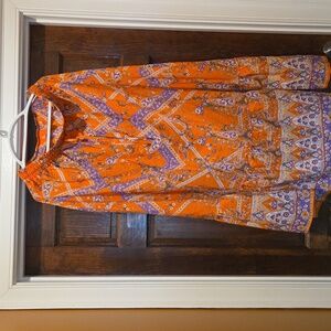 Bohemian Skirt Orange Paisley Boho Maxi Skirt